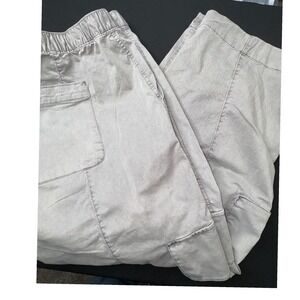 Abercrombie Fitch Cargo Pants  Men's XL Garment Dyed Drawstring Zip Ankle Gray